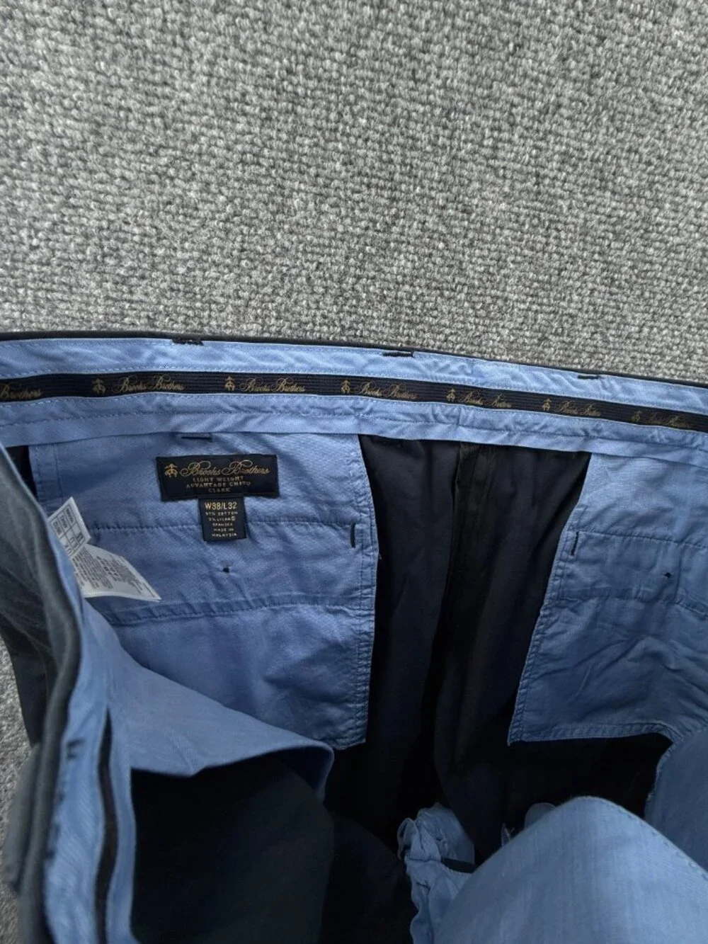 NWD Brooks Brothers Pants Men 38x32 Blue Lightweight Advantage Chino Clark